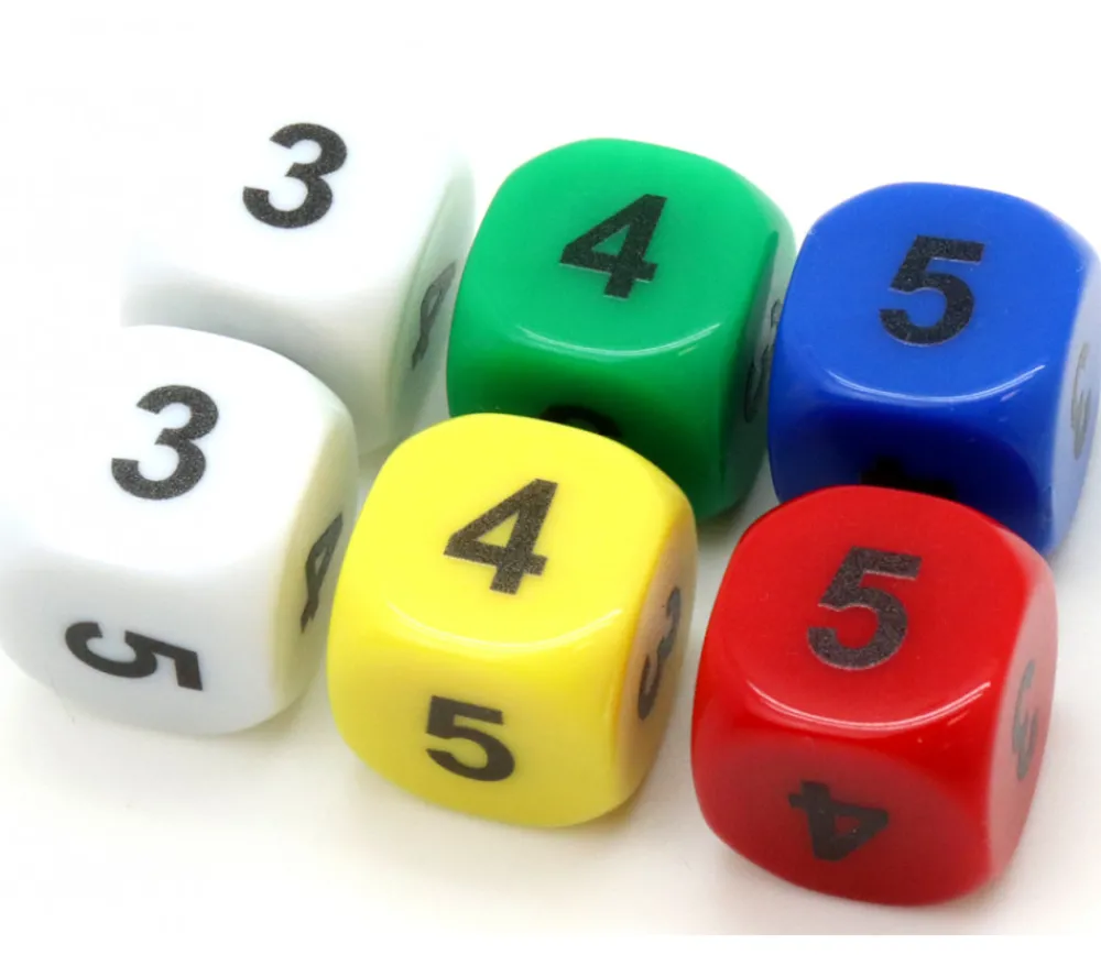 Tout Pour le Jeu Dé chiffres 334455 en 16 mm couleur à choisir