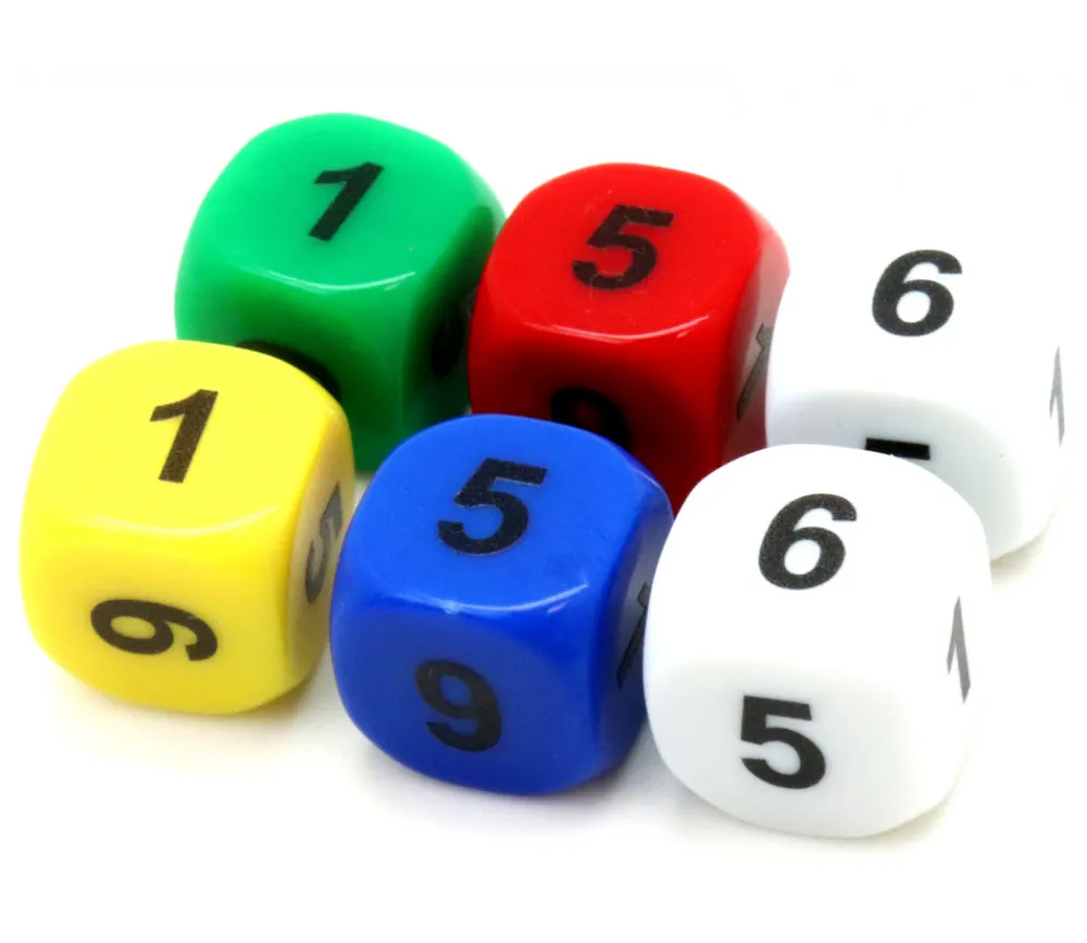 Tout Pour le Jeu Dé chiffres 115566 en 16 mm couleur à choisir