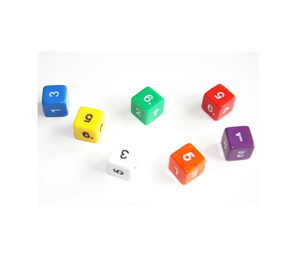 Tout Pour le Jeu Dé chiffres 14 mm opaques chiffres coins droits à l'unité (couleur au hasard)