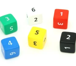 Tout Pour le Jeu Dé chiffres 24 mm opaques cubes coins droits à l'unité (couleur au hasard)