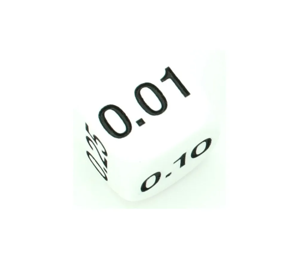 Tout Pour le Jeu Dé décimal 0.01, 0.05, 0.25, 0.10, 0.50, 1