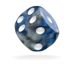 Tout Pour le Jeu Dé design 16 mm marbré bleu et gris Oakie Doakie