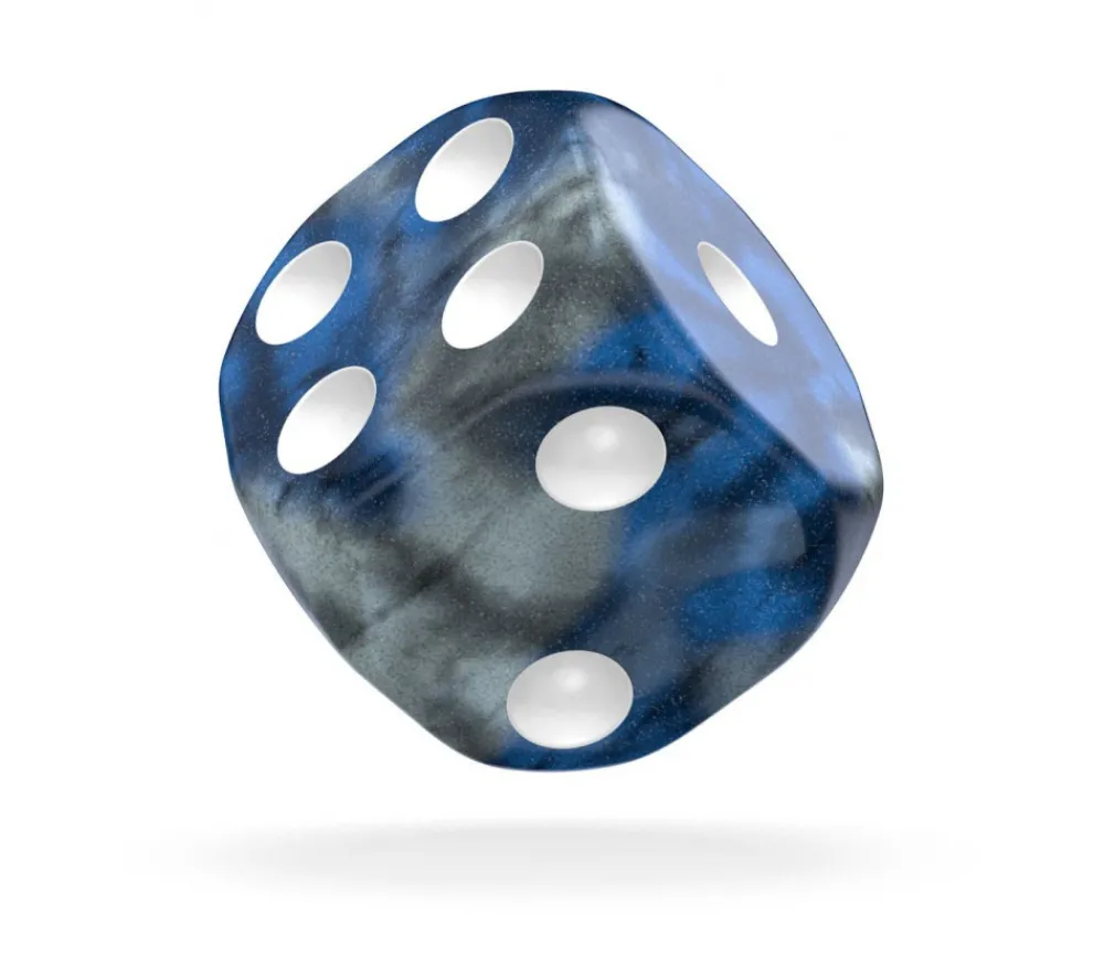 Tout Pour le Jeu Dé design 16 mm marbré bleu et gris Oakie Doakie