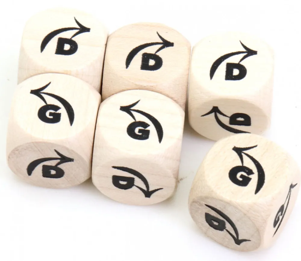 Tout Pour le Jeu Dé direction flèche droite D/ gauche G en bois 16 mm naturel