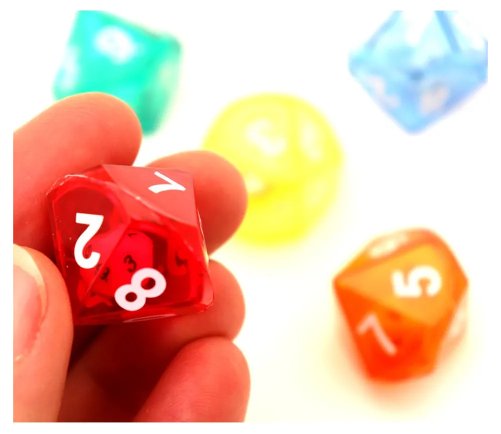 Tout Pour le Jeu Dé double 10 faces avec 1 mini dé 10 faces à l'intérieur (couleur mise au hasard)