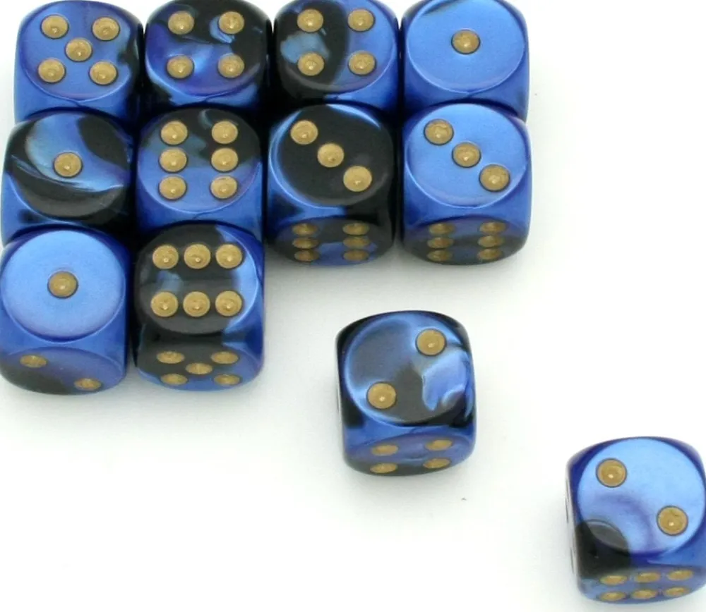 Tout Pour le Jeu Dé effet bleu noir 16 mm gemini