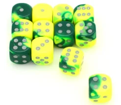 Tout Pour le Jeu Dé effet jaune vert 16 mm gemini