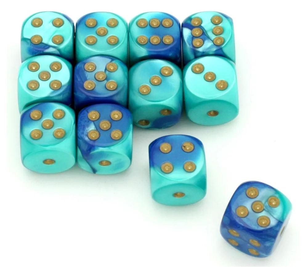 Tout Pour le Jeu Dé effet turquoise bleu 16 mm gemini
