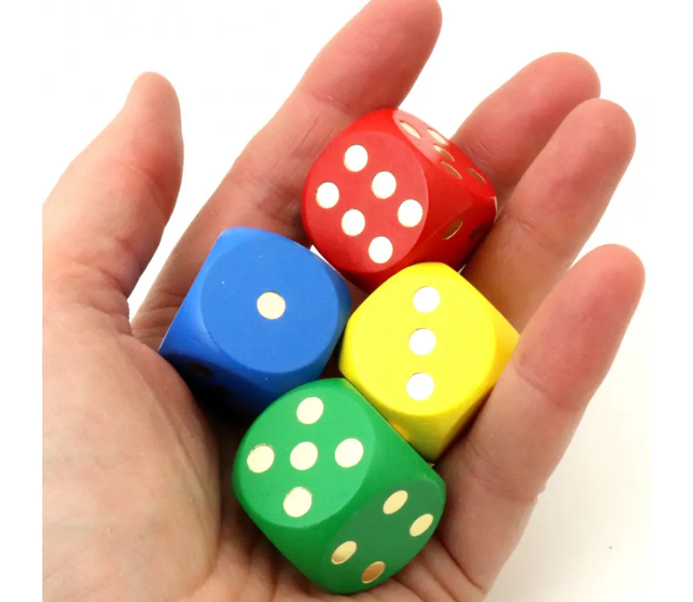 Tout Pour le Jeu Dé en bois 25 mm bleu de 1 à 6 pour jeux