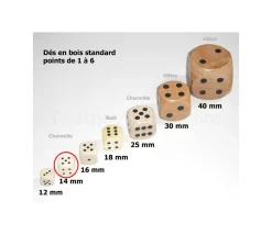 Tout Pour le Jeu Dé en bois 14 mm de 1 à 6 pour jeu de société
