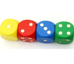 Tout Pour le Jeu Dé en bois 25 mm jaune de 1 à 6 pour jeux