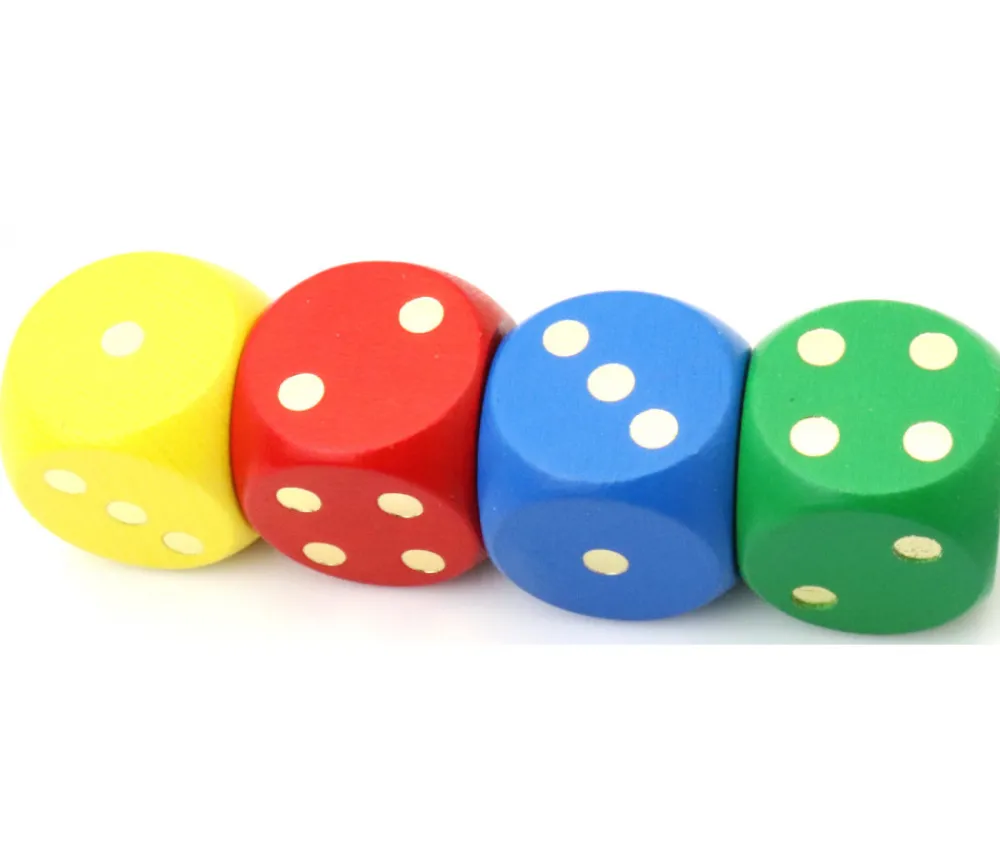 Tout Pour le Jeu Dé en bois 25 mm vert de 1 à 6 pour jeux