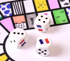 Tout Pour le Jeu Dé en bois avec points 1 à 5 et 1 face drapeau français 16 mm