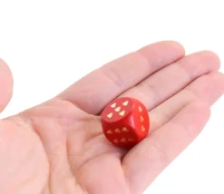 Tout Pour le Jeu Dé en bois rouge avec coeurs dorés 1.6 cm Amour