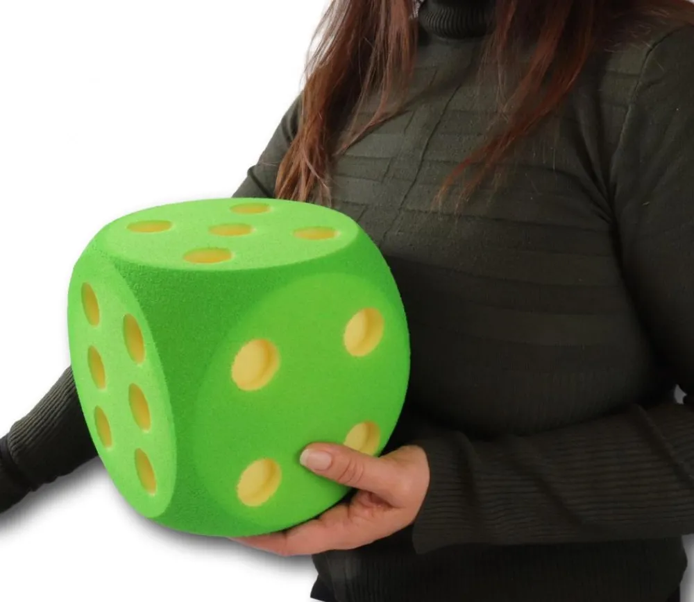 Tout Pour le Jeu Dé géant 16 cm en mousse tactile VERT