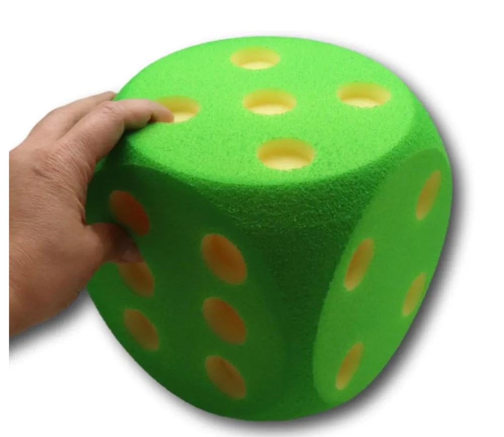 Tout Pour le Jeu Dé géant 16 cm en mousse tactile VERT