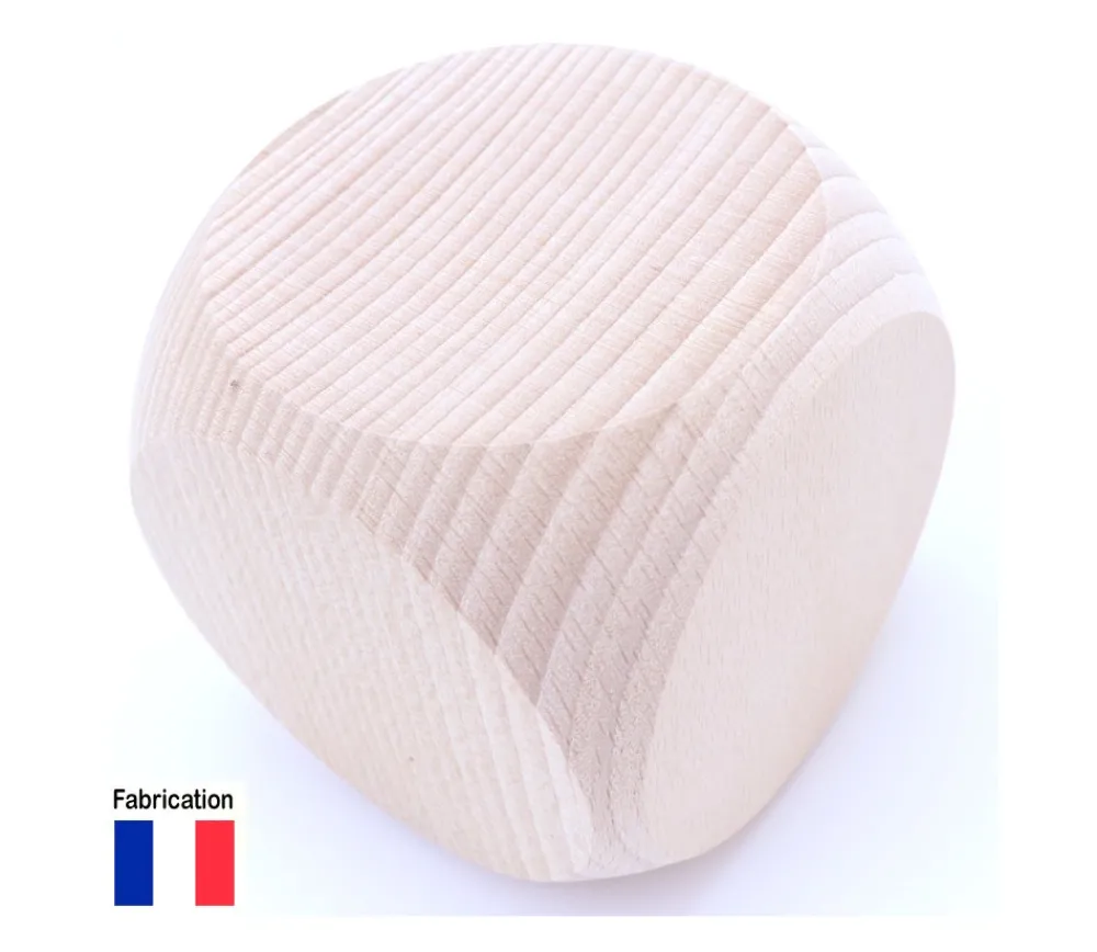 Tout Pour le Jeu Dé géant 75 mm neutre en bois 7.5 cm sans marquage