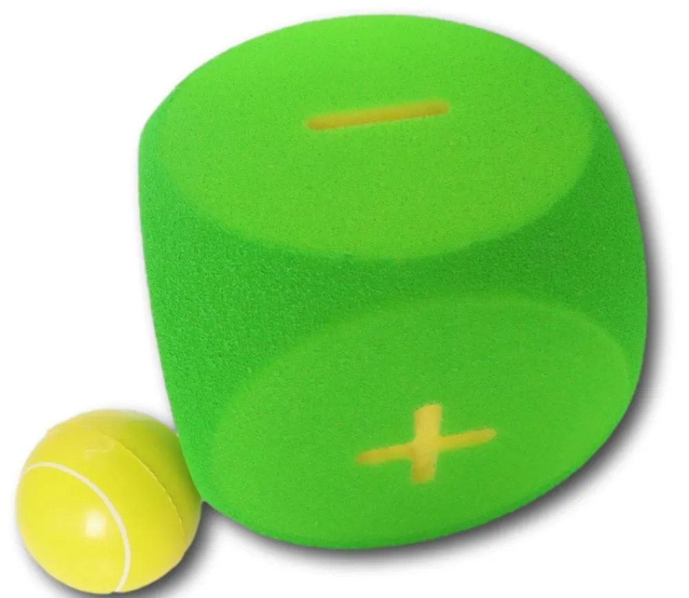 Tout Pour le Jeu Dé géant PLUS MOINS + - mousse 16 cm tactile vert
