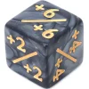 Tout Pour le Jeu Dé modificateur D6 positif noir perlé +1 à +6