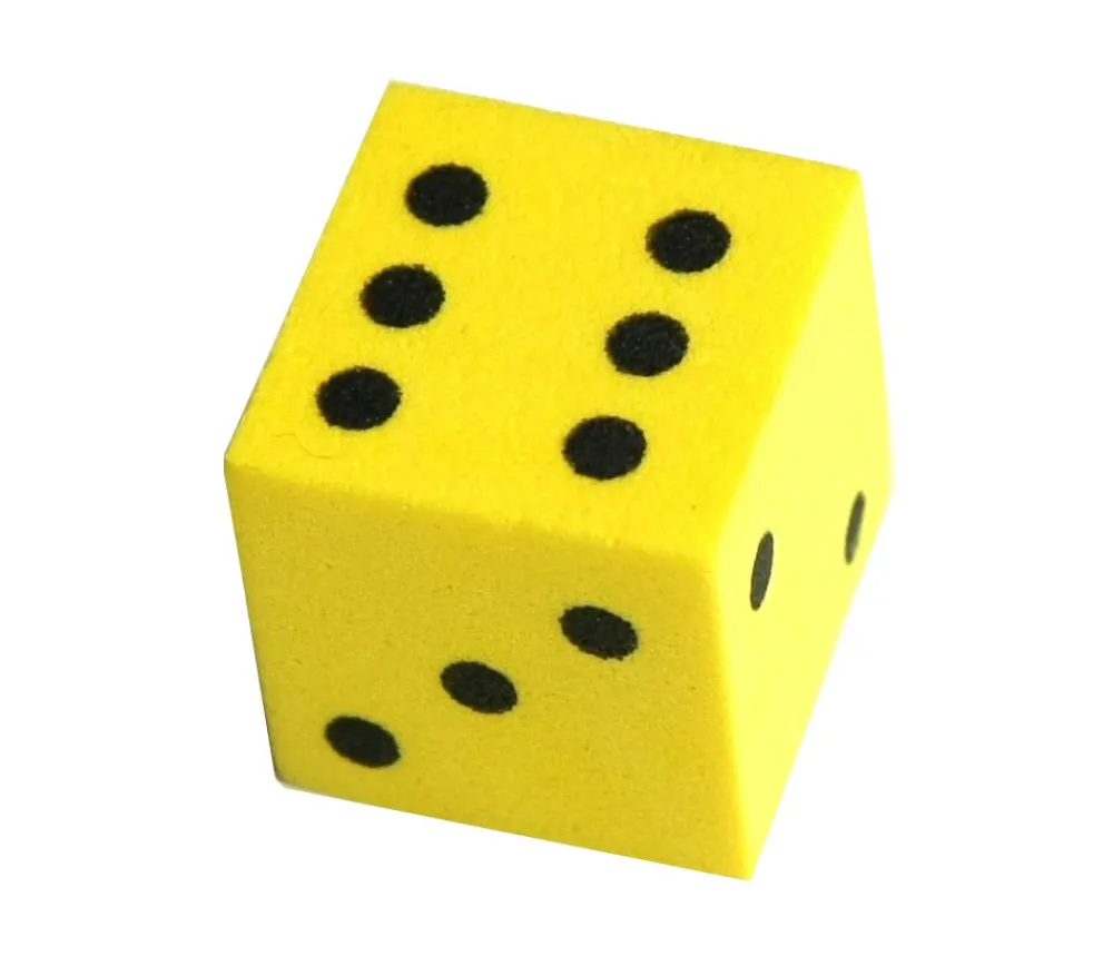 Tout Pour le Jeu Dé mousse silencieux ultra léger 19 mm jaune