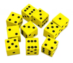 Tout Pour le Jeu Dé mousse silencieux ultra léger 19 mm jaune