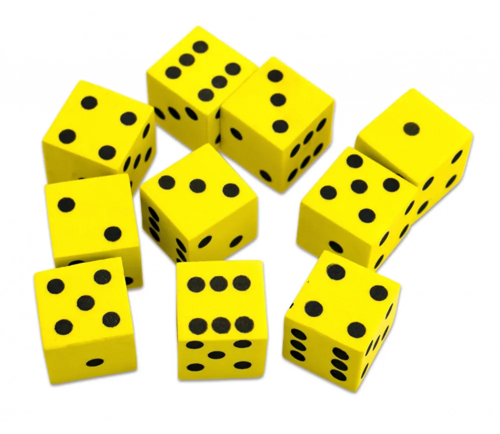 Tout Pour le Jeu Dé mousse silencieux ultra léger 19 mm jaune