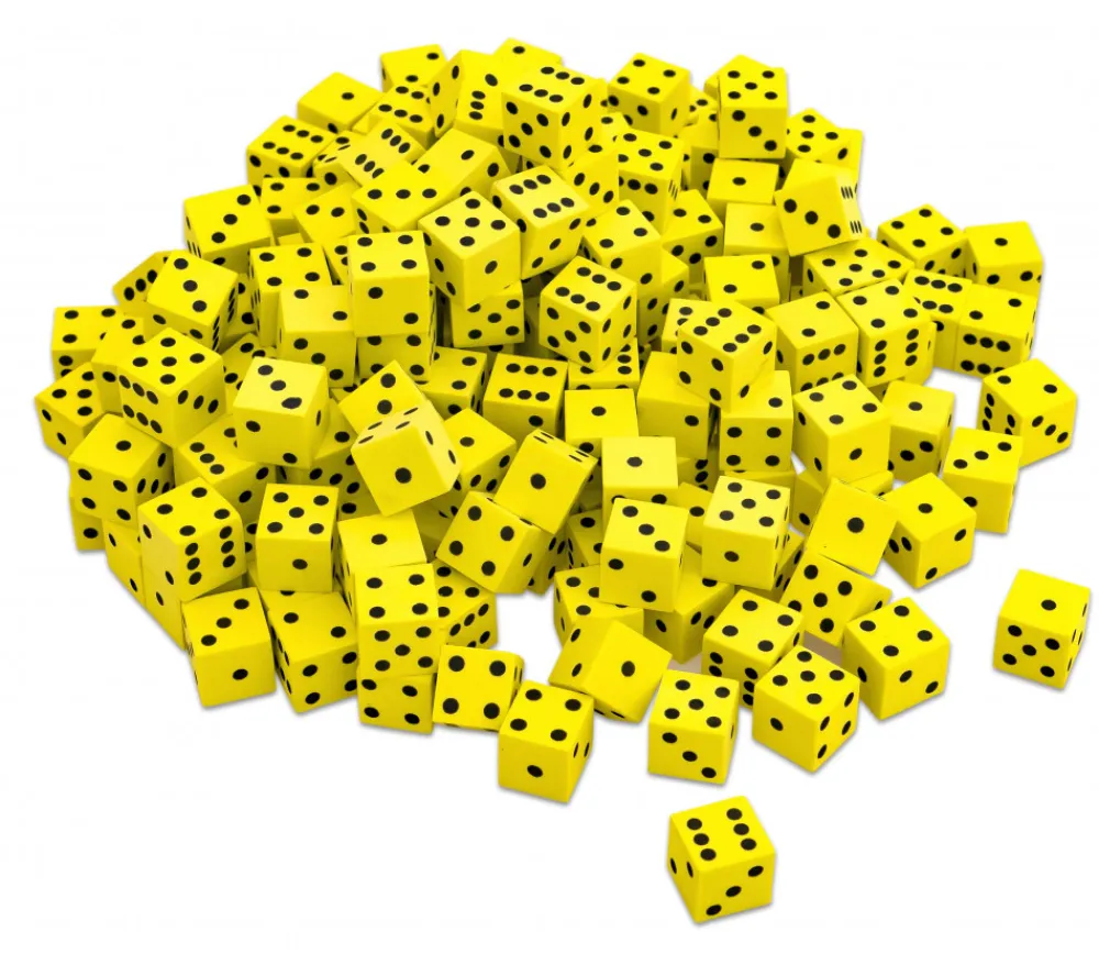 Tout Pour le Jeu Dé mousse silencieux ultra léger 19 mm jaune