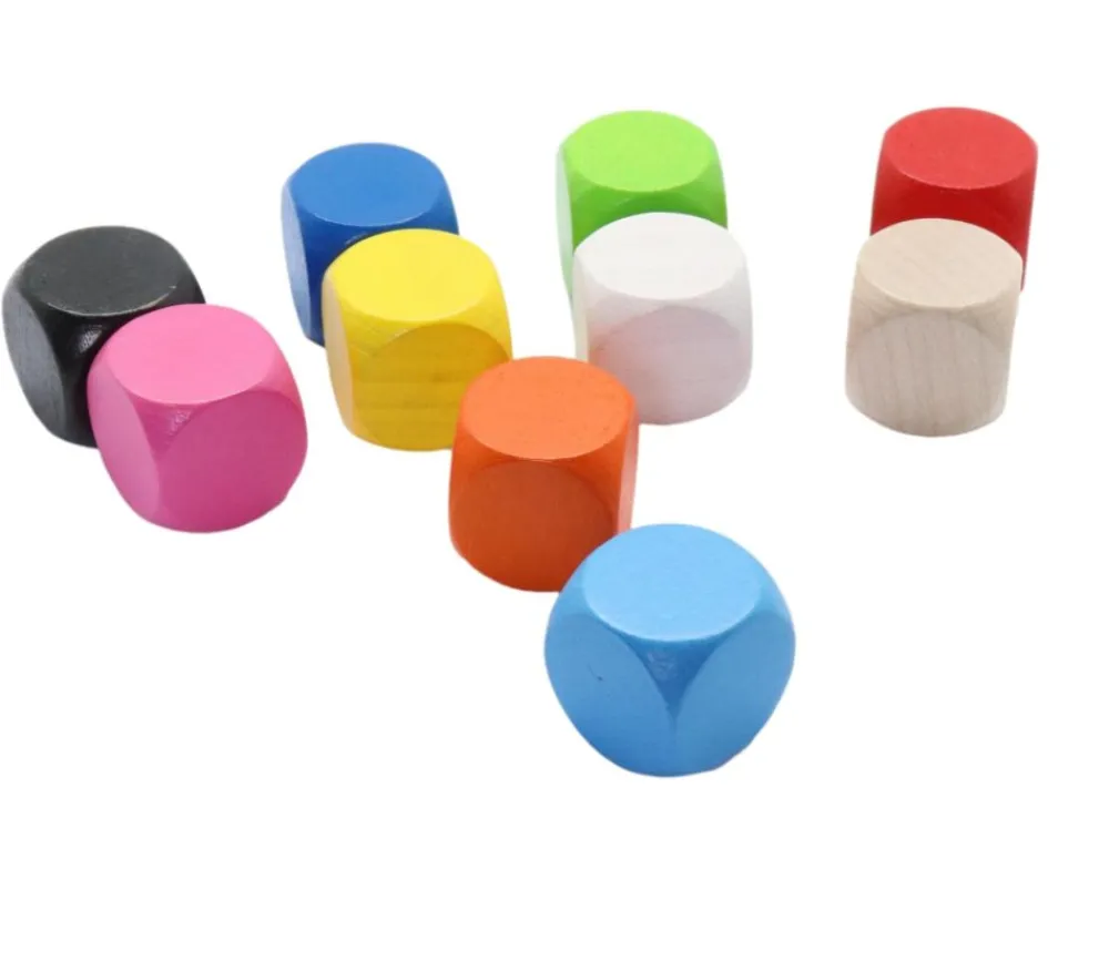 Tout Pour le Jeu Dé neutre bleu clair 16 mm en bois hêtre sans marquage à l'unité