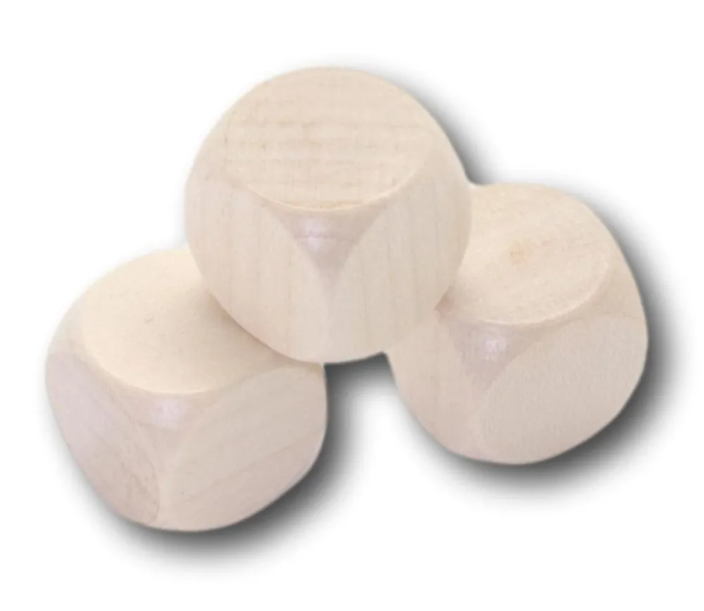 Tout Pour le Jeu Dé neutre naturel 16 mm en bois sans marquage hêtre à l'unité