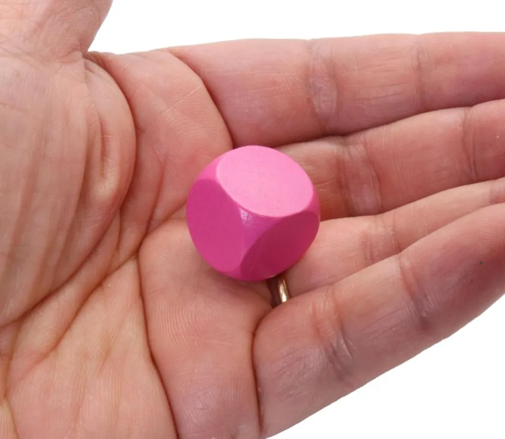 Tout Pour le Jeu Dé neutre rose 16 mm en bois hêtre sans marquage à l'unité