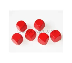 Tout Pour le Jeu Dé neutre rouge 16 mm en bois sans marquage hêtre à l'unité