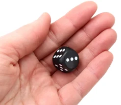 Tout Pour le Jeu Dé noir en bois 16 mm de 1 à 6 pour jeu de société