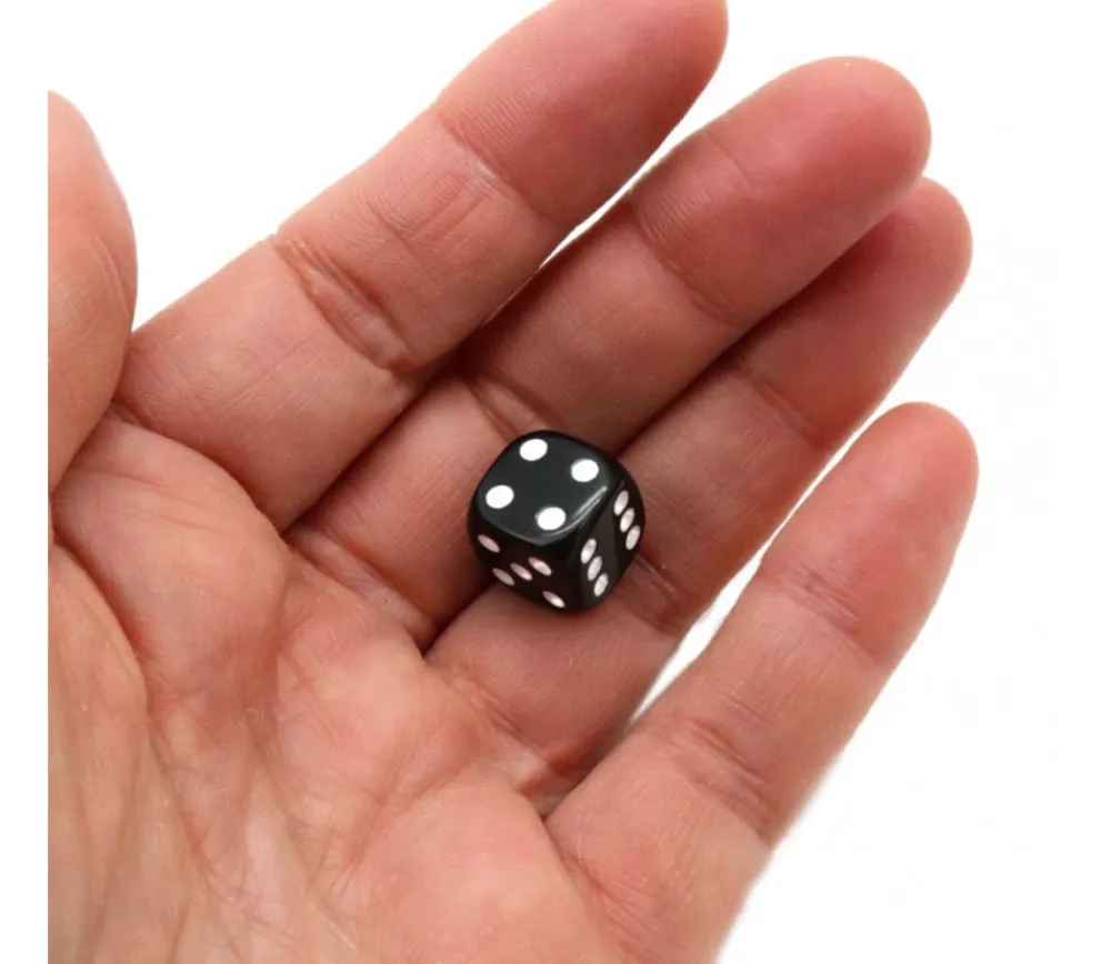 Tout Pour le Jeu Dé noir en plastique 12 mm de 1 à 6 pour jeu de société