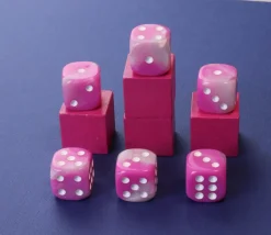 Tout Pour le Jeu Dé rose perlé nacré 16 mm avec points 1 à 6
