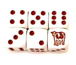 Tout Pour le Jeu Dé spécial vache marron 23456 taille 16 mm