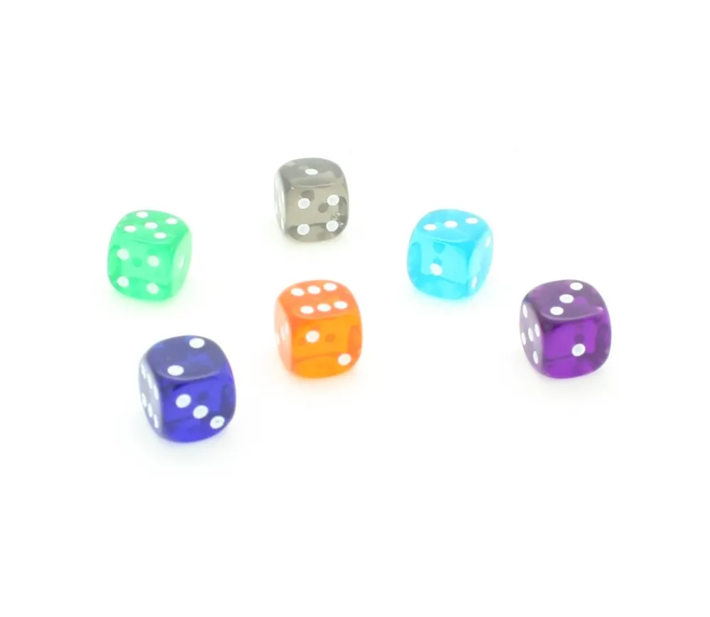 Tout Pour le Jeu Dé translucide coloré 15 mm pour jeu