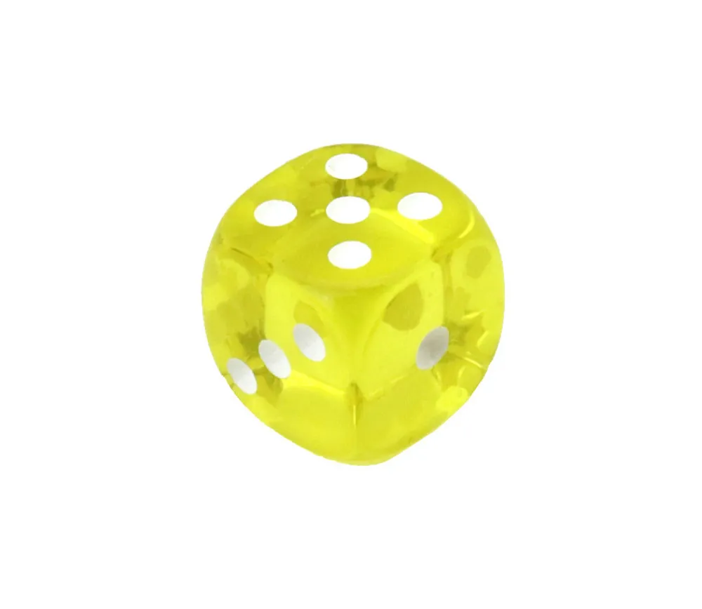 Tout Pour le Jeu Dé translucide JAUNE 16 mm