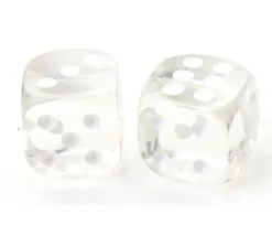Tout Pour le Jeu Dé translucide transparent blanc 16 mm