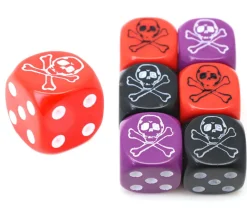 Tout Pour le Jeu Dé tête de mort Pirate 16 mm (couleur au hasard)