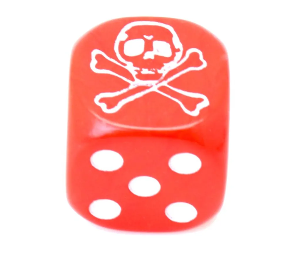 Tout Pour le Jeu Dé tête de mort Pirate 16 mm (couleur au hasard)