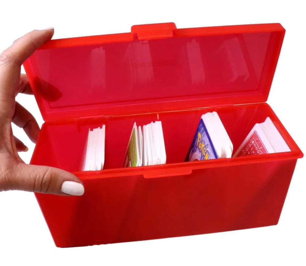 Tout Pour le Jeu Deck box +320 cartes Boite 4 compartiments rouge plastique 21.7 x 8.2 x 10 cm vide