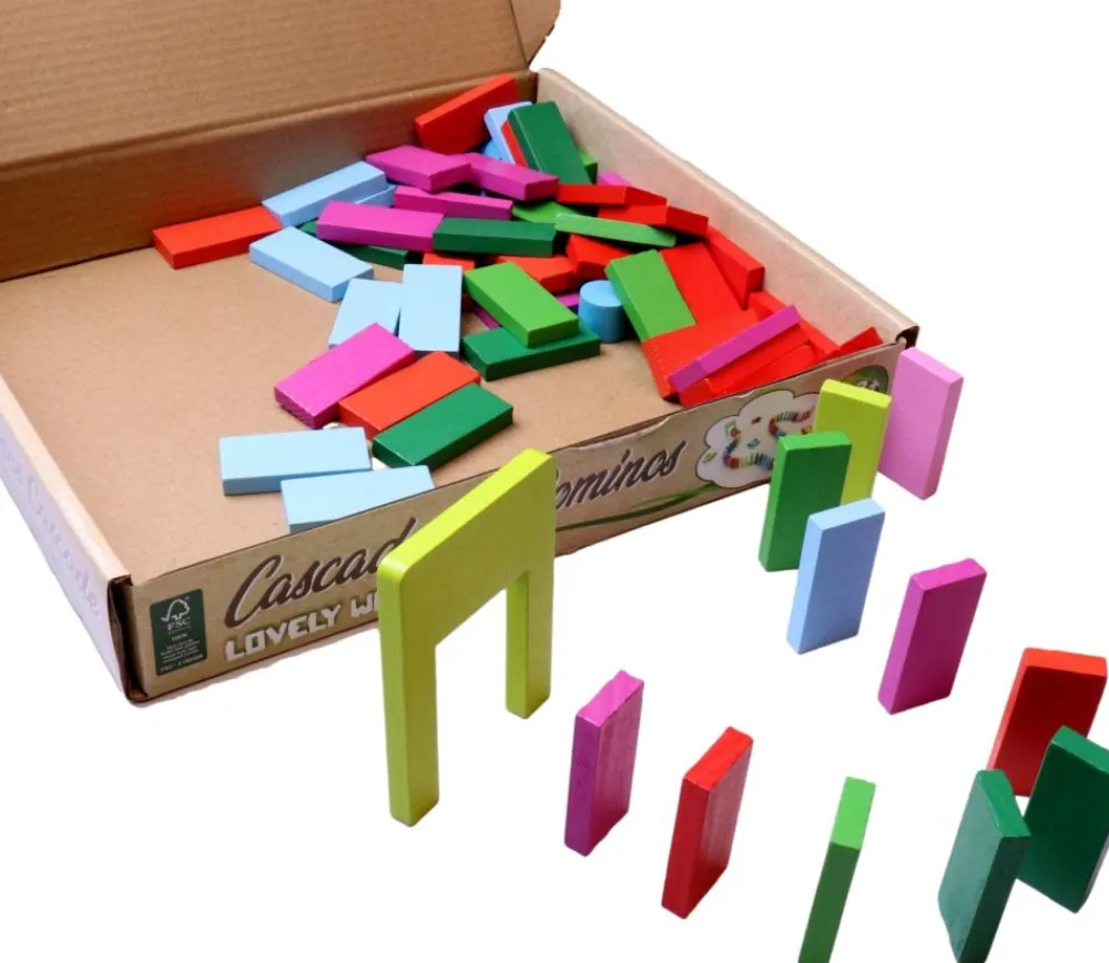 Tout Pour le Jeu Dominos cascade 123 pièces en bois