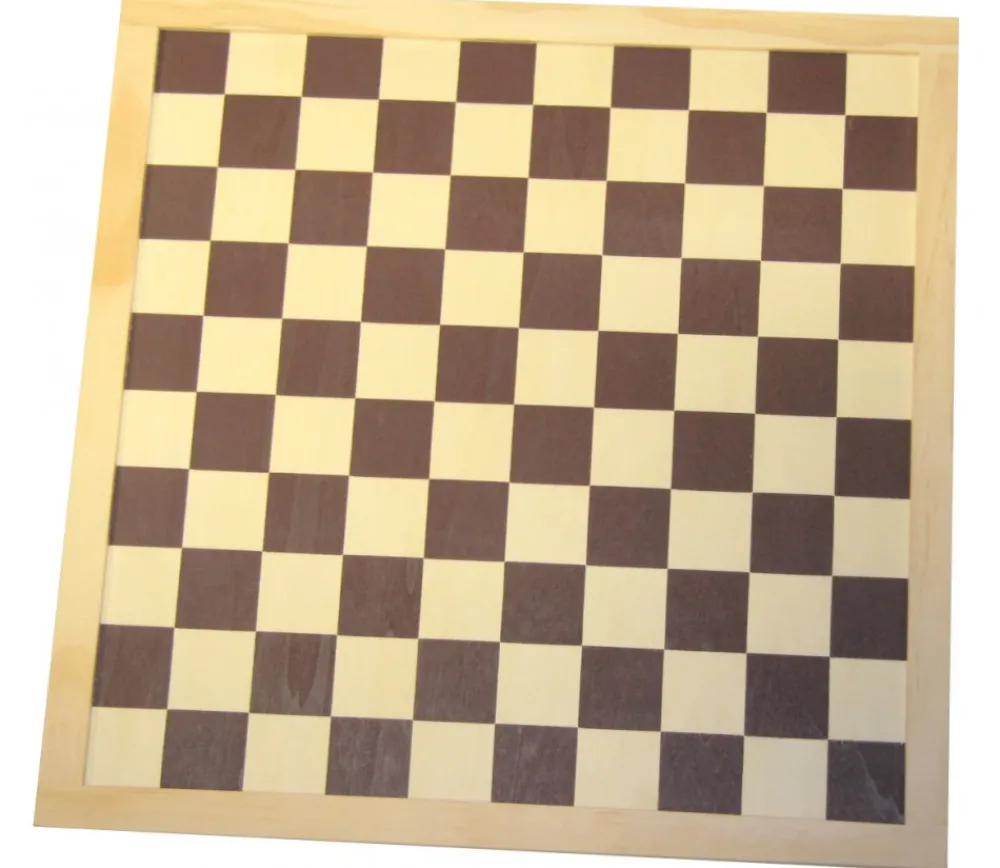 Tout Pour le Jeu Echiquier / damier en bois sérigraphie marron plateau 40 cm cases de 45 mm