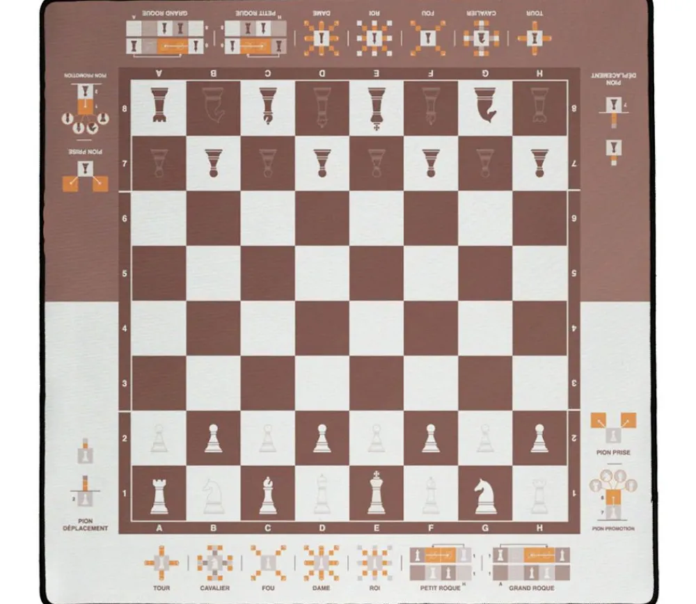Tout Pour le Jeu Echiquier tapis de jeu enroulable pédagogique 60x60 cm
