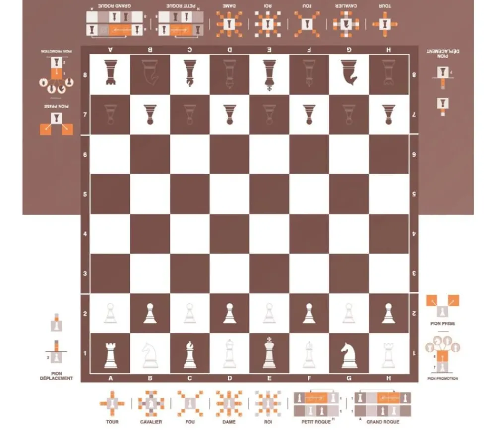 Tout Pour le Jeu Echiquier tapis de jeu enroulable pédagogique 40x40 cm