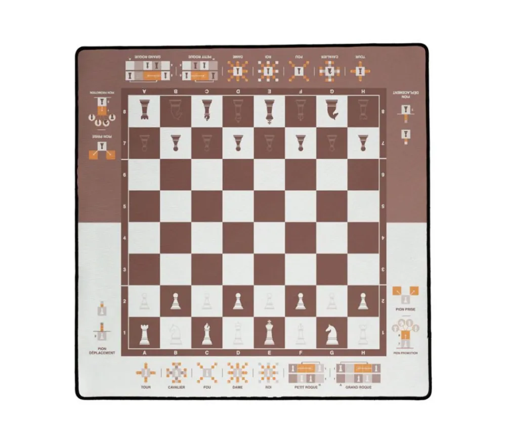 Tout Pour le Jeu Echiquier tapis de jeu enroulable pédagogique 40x40 cm