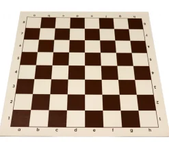 Tout Pour le Jeu Echiquier tapis de jeu roulable 43x43 cm échec marron/blanc