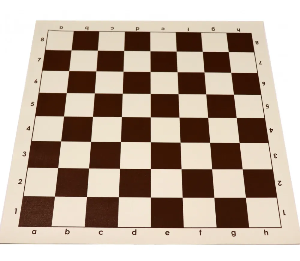 Tout Pour le Jeu Echiquier tapis de jeu roulable 43x43 cm échec marron/blanc