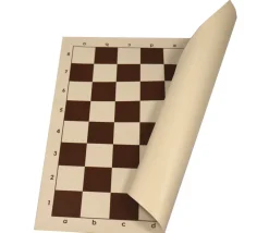 Tout Pour le Jeu Echiquier tapis de jeu roulable 43x43 cm échec marron/blanc