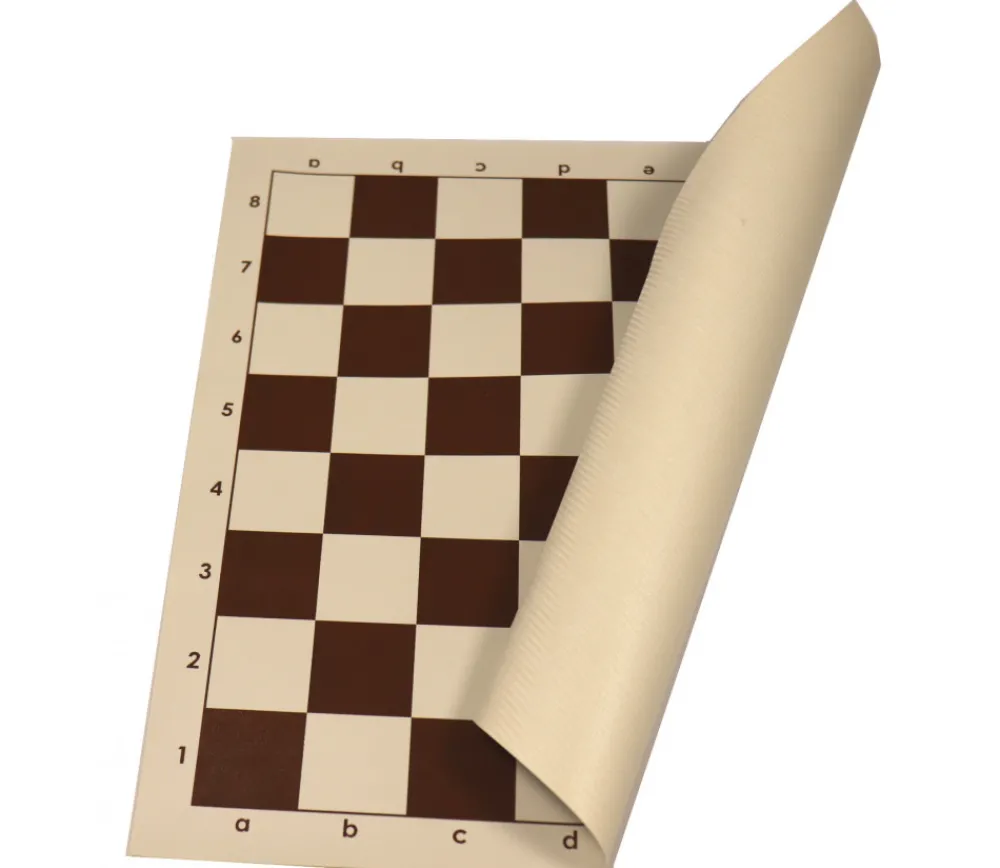 Tout Pour le Jeu Echiquier tapis de jeu roulable 43x43 cm échec marron/blanc